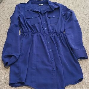 BDG XS button down dress blue purple